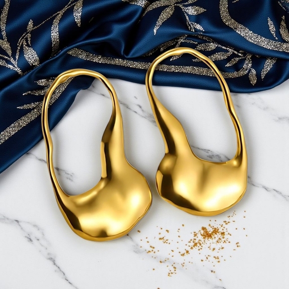 🆕️Exaggerated Modern 18K Gold Plated 304L Stainless Steel Statement Earrings - Picture 1 of 12